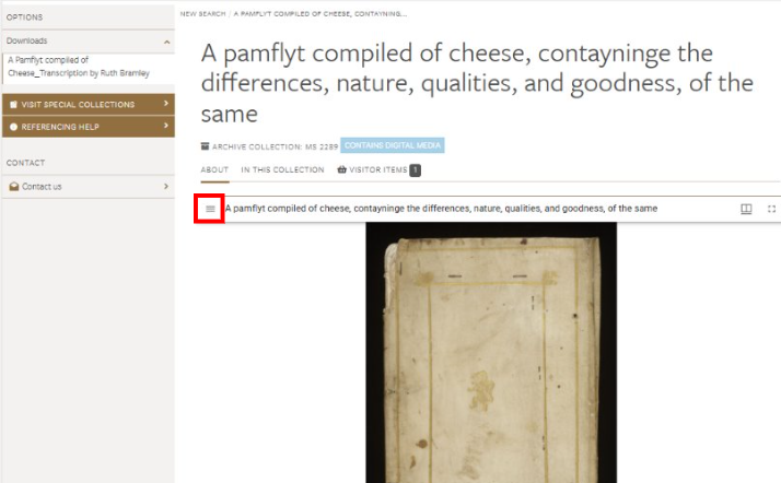 Open the burger menu top left of the image at the top of the catalogue record